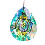 Crystal Suncatcher Prism for Window,Hanging Glass Rainbow Sun Catcher 89mm AB Chandelier Lamp Parts