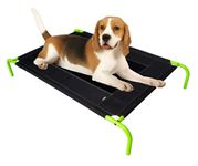 BESTIE PET PRODUCTS Large Elevated Cooling Dog Cot Bed with High-Strength Powder Coated Steel Frame,Breathable Mesh,Rust-Proof,Easy to Clean,Perfect for Indoor/Outdoor Use- 44 X 26 X 8 ",Neon Green