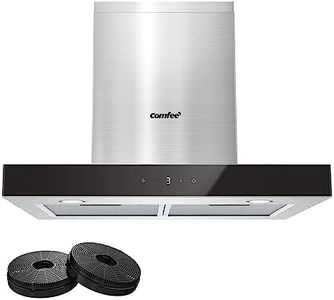 COMFEE' 60 cm Chimney Hood 60M77 Class A+++ Stainless Steel Extractor Hood with Recirculating & Ducting System, Gesture Control Extractor Fan Kitchen with Carbon Filters