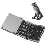 MoKo Foldable Bluetooth Keyboard, Folding Keyboard with Touchpad & Number Pad, Wireless Portable Keyboard Mini Travel Keyboard for Windows iOS Android Tablet/Smartphone/Laptop, QWERTY US Layout