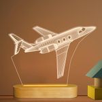 Airplane Night Light 3D Illusion Lamp,Soft Warm Colors Wood Table Lamp for Boys Pilot Gifts with USB Power(Exclusive Seller： LIGHTZZ)