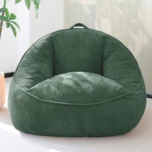 UODERS Giant Bean Bag Chair for Adults, Teens and Kids, Cozy Fluffy Corduroy Beanbag Chair with Filler, Large Floor Lounge Sofa for Living Room, Bedroom, Dorm, Gaming and Reading(L-DarkGreen)