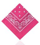 Lizzy Paisley Multifunctional Bandana's Headwear Neckwear Neckerchief Cycling Cowboy Scarf Head Neck Gaiter - Mens Womens Multipack Assorted Men Hair Pirate Bandana (Hot Pink)