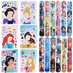 24pcs Princess Party bag Fillers, 12 Sheets DIY Stickers, 12pcs Slap Bands, Party Bags with Make a Face Art Craft Stickers Party Supplies for Kids Boys Girls