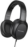 Roxel RX-90 Wired Headphones with Microphone - Lightweight On Ear Headphones for Android/IOS Devices - Comfortable Head Cushion Ergonomic - Answer Incoming Calls - Perfect for Music Lovers (Black)