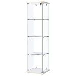 VIVOHOME 4 Layers 15.7''W x 15.7''D x 62.6''H Glass Display Cabinet Countertop Showcase with Lock, 5mm Tempered Glass 25mm MDF Base