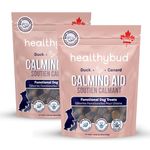 Healthybud Calming Chews for Dogs with L-Theanine, Ashwagandha & Chamomile Natural Stress Relief for Separation Anxiety Travel Thunderstorms, Sleep Support Grain-Free Made in Canada 4.6oz (2-Pack)