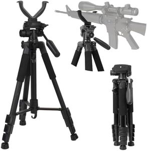 Higoo Rifle Shooting Rest Tripod with V Yoke Bracket V Shaped Gun Rack for Hunting，Aluminum Construction