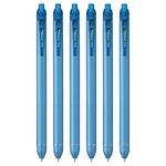 Pentel Energel Click BL437R2 0.7mm Retractable Gel Pen | Slim, Rubberized, Matt Barrel with Built-In Molded Grip (Blue Ink, 6)