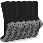 Mens 3 Pairs Anti Slip Football Socks,Non Slip Football/Basketball/Hockey Sports Grip Socks,Cotton Trainer Running Walking Hiking socks For mens.