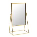 Harbour Housewares Dressing Table Vanity Mirror - Free Standing Tabletop Makeup Cosmetic Mirror - 22cm - Gold