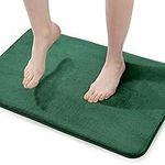 Walensee Extra Thick Memory Foam Bath Rug (24x36 Hunter Green) Non-Slip Absorbent Ultra Soft Velvet Bathroom Mat, Luxury Cozy Plush Microfiber Carpet for Bath Room Shower Floor Tub, Machine Wash Dry