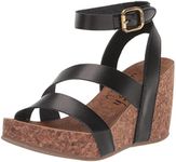 Blowfish Malibu Women's Hecta Wedge Sandal, Black Dyecut, 7 US