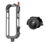 CENXI Aluminum Camera Cage for Insta360 X4, Protective Case with Silicone Lens Cover, Rig Housing Frame with 1/4" Threads, Cold Shoe Mount for GoPro and Other Action Camera Accessories