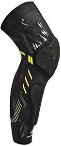 Kuangmi Knee Pad and Shin Guard Sleeve for Soccer, Basketball, Wrestling, Softball, Volleyball, Sports, Daily Support-1piece (L, Black Yellow)