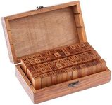 70 pcs Wooden Rubber Stamps Number 