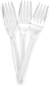 Plasticpro Clear Plastic Forks Disposable Cutlery Medium Weight Utensils 50 Count