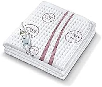 Beurer UB 90 comfort heating underbed, cuddly heat bed pad with two temperature zones and 9 temperature levels each, with automatic reset and eco control, 150 x 80 cm, machine washable, 75 watts