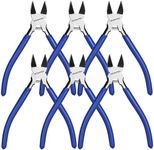 WORKPRO 6 Pack Wire Cutters, 6 Inch Precision Flush Cutters, Spring Loaded Side Cutting Pliers, Sharp Diagonal Cutters for Crafts, Jewelry Making, Electronics