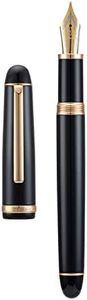 erofa Jinhao X350 - Pluma estilográfica (punta media), color negro con clip dorado (KD4619TR15T)