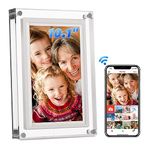 Amaboo Acrylic Digital Photo Frame, Latest Transparent Photo Frame Design, Digital Photo Frame, IPS HD Screen, 16 GB Memory, Auto Rotation Photo/Music/Video Playback (10.1 Inch WiFi Frameo)