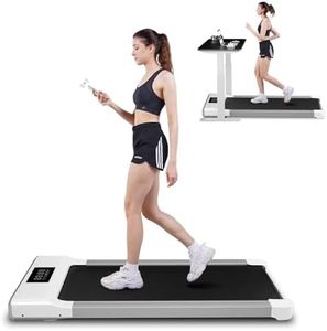 SupeRun Under Desk Treadmill, Walking Pad, Portable Treadmill with Remote & APP Control and LED Display, Quiet Walking Jogging Machine for Office Home Use (White)