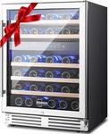 BODEGA 24 Inch Wine Cooler, Dual Zone Wine Fridge with Double-Layer Glass Door, wine cooler refrigerator with Digital Temperature Control and Temperature Memory, 46 Bottles wine cooler