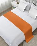 DecorLovee Burnt Orange Bed Runners for Queen Size Bed, Modern Decorative Bed Throws for Foot of Bed, Farmhouse Pure Orange Bed Runner Sofa Throw Bedding Scarf Protector Slipcover for Bedroom/Hotel