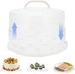 AquaLume 12 Inch Cake Carrier with Lid and Handle – Heavy-Duty Cake Container for Baking Events & Outdoor Trips | Adjustable Height,Portable Food Cake Carrier Storage Solution for Picnics & Camping