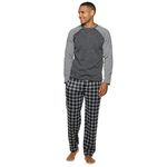 Fruit of the Loom Men's Signature Sweater Fleece Raglan Sleep Sleep Top & Plaid Sleep Pants Set