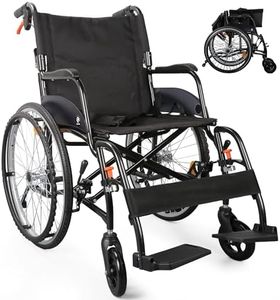 Wheelchairs for Adults, Comfortable Transport Wheelchair Lightweight Foldable，25lb Portable Transfer Chair for Seniors with Swing-Away footrests and Anti Tipper, 264lb Capacity
