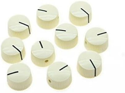 KAISH 10pcs Aged White Vintage Barrel Guitar Amplifier Knob Round Knobs with Set Screw