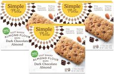 Simple Mills Almond Flour Snack Bars, Dark Chocolate Almond - Gluten Free, Made with Organic Coconut Oil, Breakfast Bars, Healthy Snacks, Paleo Friendly, 6 Ounce (Pack of 3)