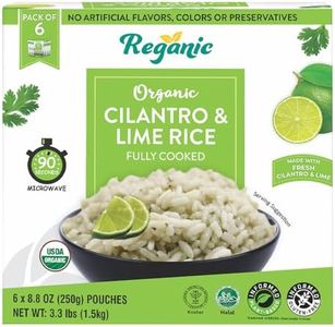 Reganic Cilantro & Lime Rice Organic Heat & Eat Microwaveable Rice, 8.8 Ounce (Pack of 6) Heat and Eat | Flavor Rice | USDA Certified Organic, GMO-Free | Fresh Ingrediants | Side Dish