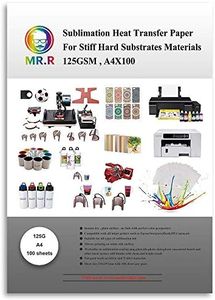 MR.R Sublimation Heat Transfer Paper 120gsm with A4 210 x 297mm Pack of 100 Sheets for Ceramic Mug and Hard Stiff Substrate Materials Suitable for Epson and Sawgrass Sublimation Printer