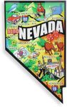 Nevada State Map Acrylic Fridge Magnet, Colorful Illustrated Tourist Attraction Highlights, Travel Keepsake, 3.75x2.25 Inches