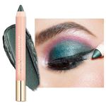 Oulac Dark Green Eyeshadow Pencil - Shimmer Eye Shadow Crayon for Eyeliner, Waterproof & Longlasting Smokey Eye Makeup, Vegan & Cruelty-Free 3.8g, (16) So Jade