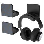 SPORTLINK Headphone Stand for Most Headsets - Headset Stand & Hanger 2 in 1, Fixed on the Wall or Desk with Non-slip Silicone Pad Headphone Hanger Space-saving Headset Holder 2 Pack(Black)