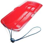 Toy Galaxy Snow Sledge for Kids and Adults with Pull Strap (Red)