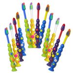 32 Childrens Toothbrushes ~ Bulk Packs Kids Manual Brushes (Sucker Base)