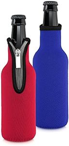 kwmobile 2x Rafraîchisseur de Bouteille Compatible avec Bouteille 330ml - Lot de Refroidisseurs Bouteilles Verres Bière Vin Soda - bleu-rouge