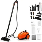 BEAMNOVA Steam Cleaner Electric Household Steamer High Pressure Multipurpose Cleaning Machine Heavy Duty Rolling for Floor Carpet Car Detailing Windows Home, Inside Water Container with Roller, Orange