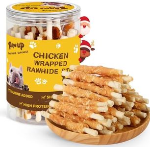 PAWUP Dog Treats Chicken Wrapped Rawhide Sticks Long Lasting Dog Chews, Natural Snacks for Medium Large Dogs w/Taurine,12.5 oz