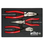 Wiha 34680 | 3 Piece Classic Grip Pliers and Cutters Tray Set