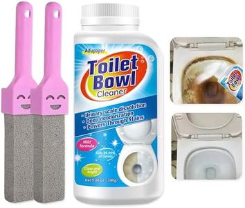 Adupaper Pumice Toilet Bowl Cleaner with Handle, Scouring Stick Remove Toilet Bowl Hard Water Rings, Calcium Buildup and Rust Suitable for Cleaning Toilet, Bathroom (9.88oz / 280g)
