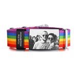 VNOX Mens Bracelet Personalised Photo Names Stainless Steel Adjustable Multicolor Nylon Sport Band Bracelets Black Plated Engraved Picture Name ID Wristband for Men Dad Father