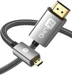 Silkland Micro HDMI to HDMI 2.1 Cable 3FT, 8K@60Hz, Micro HDMI Supports Ethernet, 3D, HDR and eARC, Micro HDMI to HDMI Compatible with GoPro Hero 9/8/7/6/5, Raspberry Pi 4, Camera A6300 A6400