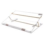 Rasper Clear Acrylic Writing Desk Adjustable Height Acrylic Table Top Elevator Inclined Easy Reading Desk Office Table Top (Big Size 24x18 Inches) Extra Heavy 10MM Thickness with 1 Year Warranty