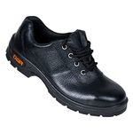 Tiger Lorex Grain Leather with Steel Toe Cap Low Ankle Single Density Direct Injected Sole PU Sole ISI Marked Safety Shoe for Men Industrial (Black, S1) (Numeric_8)