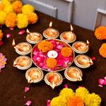 CraftVatika Urli Bowl Diwali Gift Decoration Items for Home Decor Decorative Diya Bowl | Diwali Decoration Items for Home - Handcrafted Bowl for Floating Flowers and Tea Light Candles Home, urli